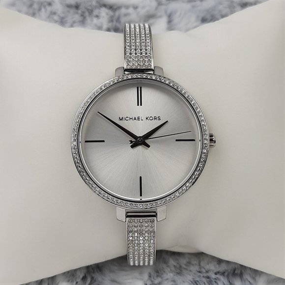 jaryn pave silver tone watch